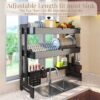 37 Over Sink Dish Drying Rack – Adjustable, Expandable, and Rust-Resistant 2-Tier Dish Drainer