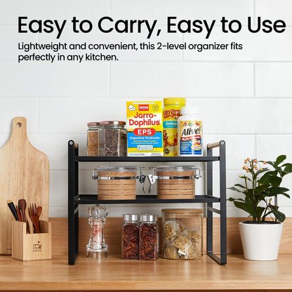 Kitchen Shelf Organizer with Wooden Handles