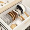 H6a90d4ffd35a4d5692424232f3a37633Y Expandable Pan and Lid Organizer Rack