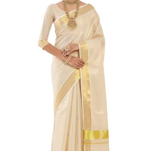 Women’s Kerala Tissue Plain Saree