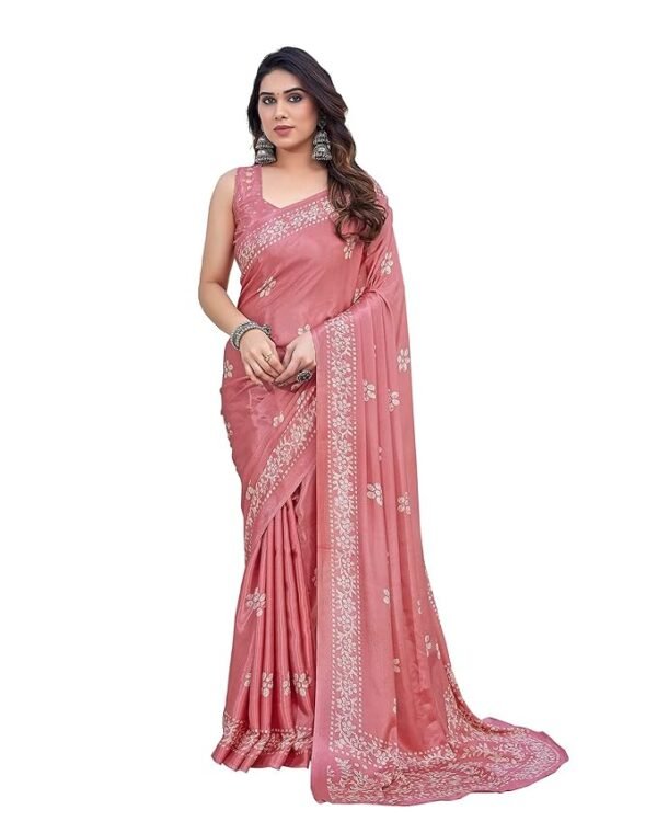 719Ii9yIyZL._SX679_ Women's Elegant Malgudi Art Silk Saree with Blouse Material