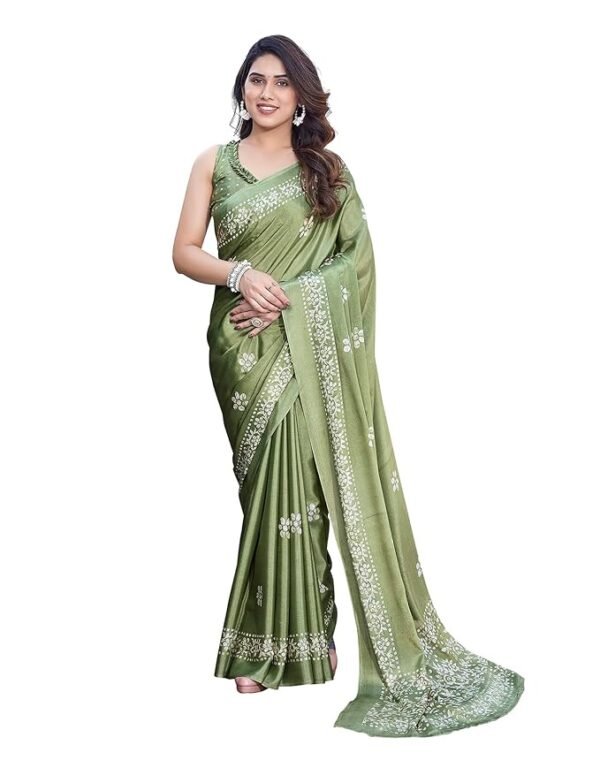 71Kybzoys0L._SX679_ Women's Elegant Malgudi Art Silk Saree with Blouse Material